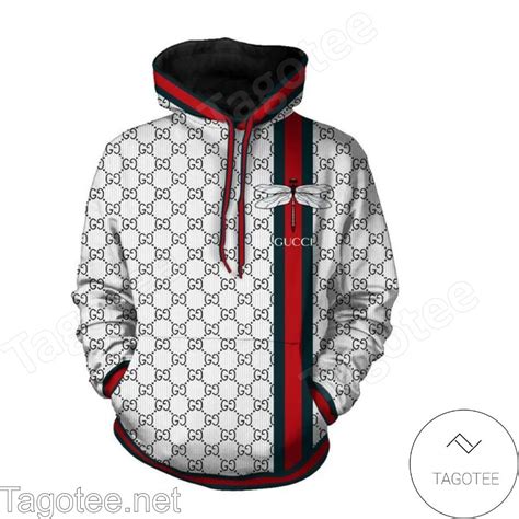 gucci dragonfly hoodie white|Gucci sweatpants for men.